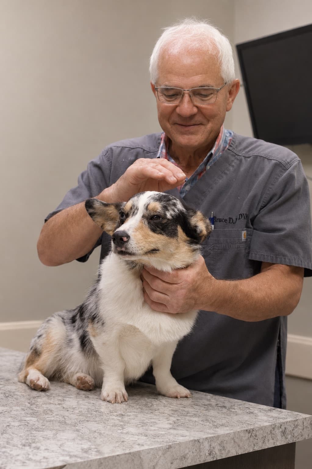 Lee's Veterinary Hospital care team with a patient
